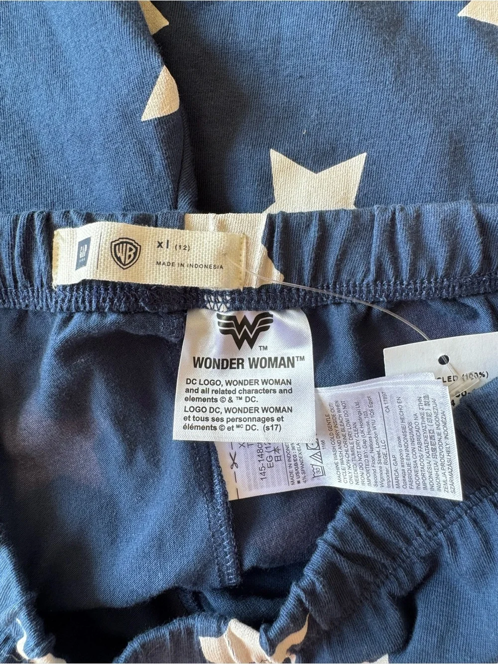 NWT Gap Kids Wonder Woman Navy Star Leggings Size XL (12)